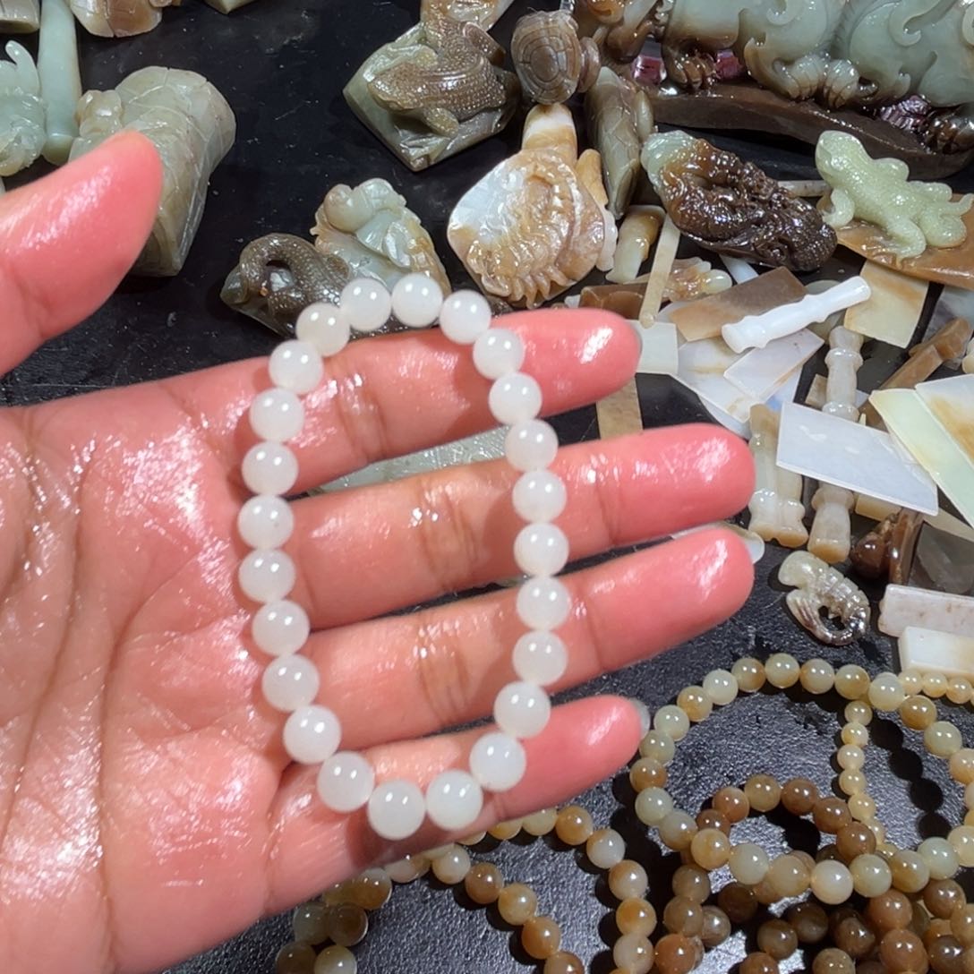 和田玉手串未镶嵌