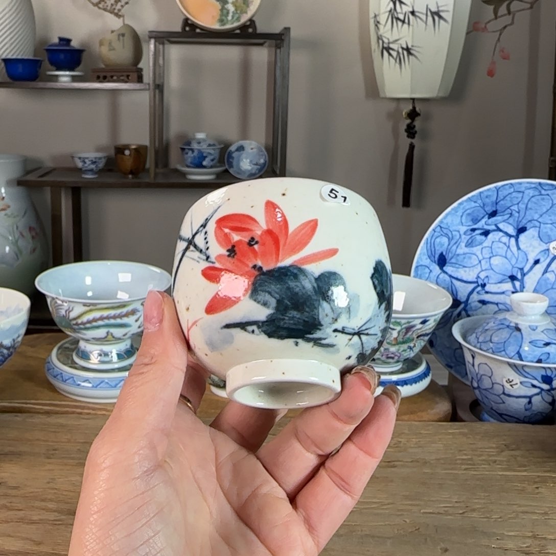 杯景德镇陶瓷柴烧多人