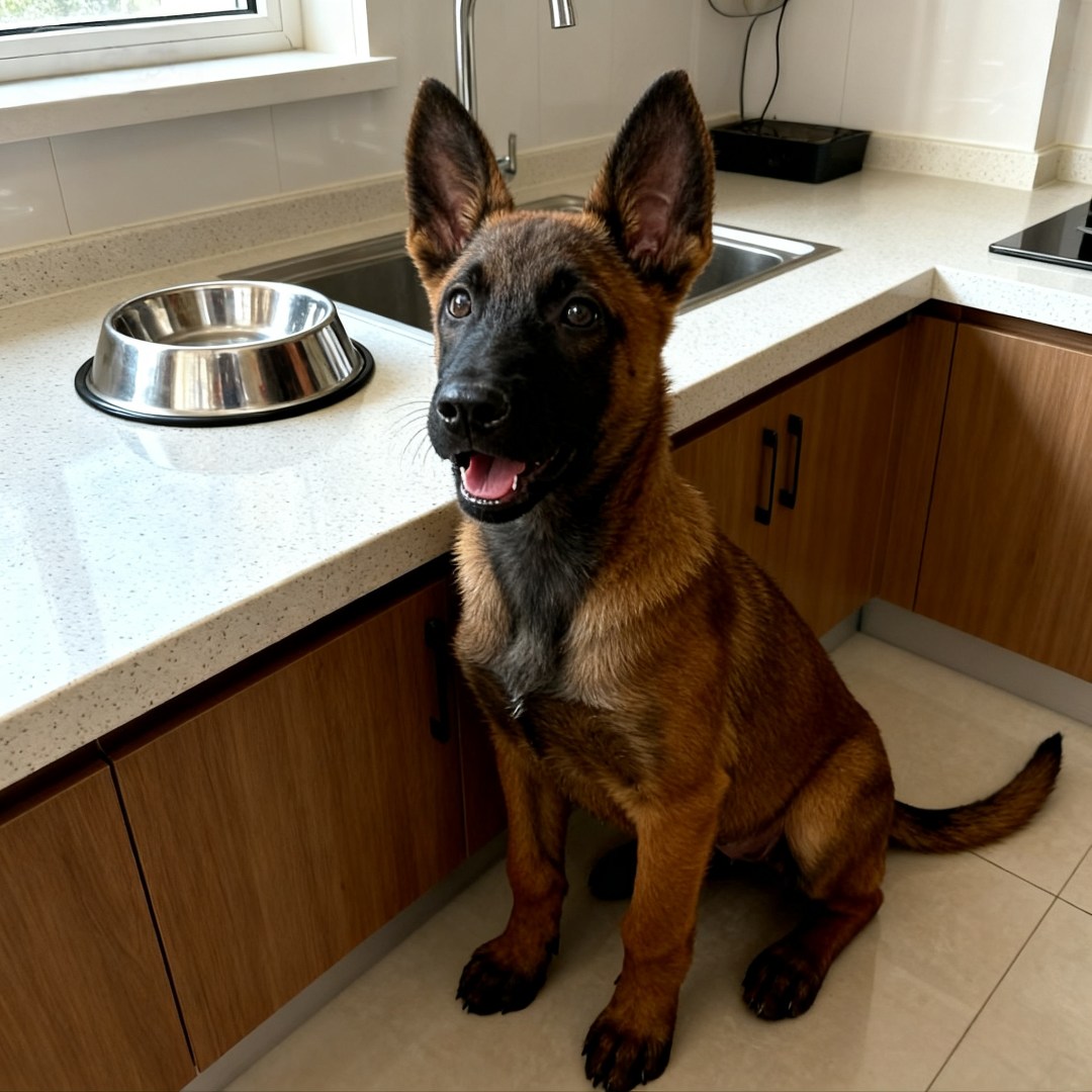 马犬幼犬黑红比利时牧羊犬高智商猛犬护卫犬聪明黄马看家狗幼崽狗