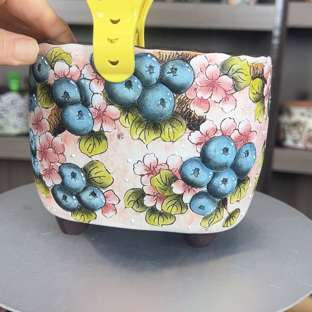 爱****宝手绘陶瓷花盆花盆