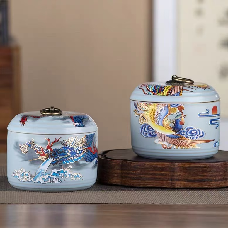 龙腾凤舞茶叶罐 ZH28