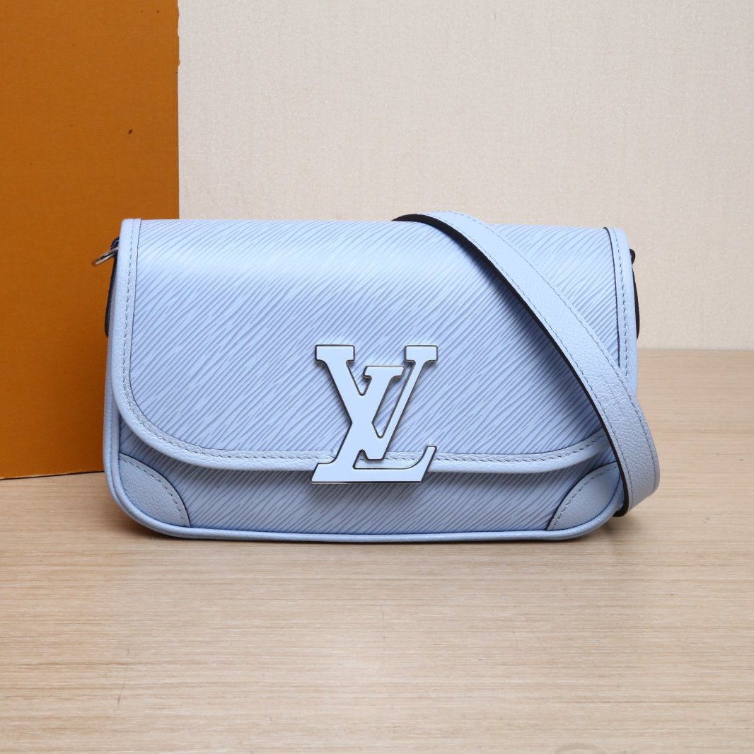 99新 LouisVuitton/路易威登 小花佳珊 BUCI 法棍包 蓝色 芯片 