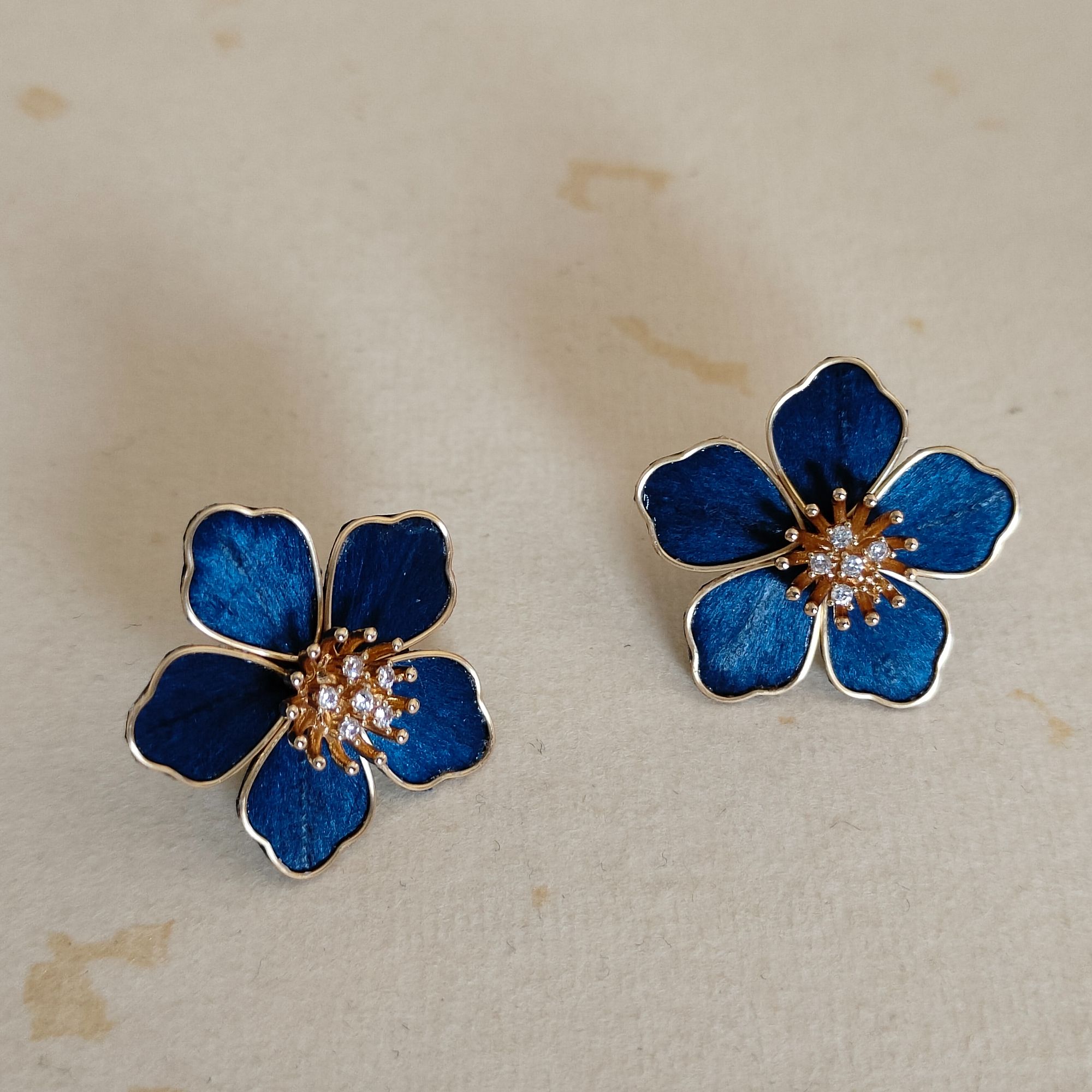 非遗绒花古风汉服饰品耳钉