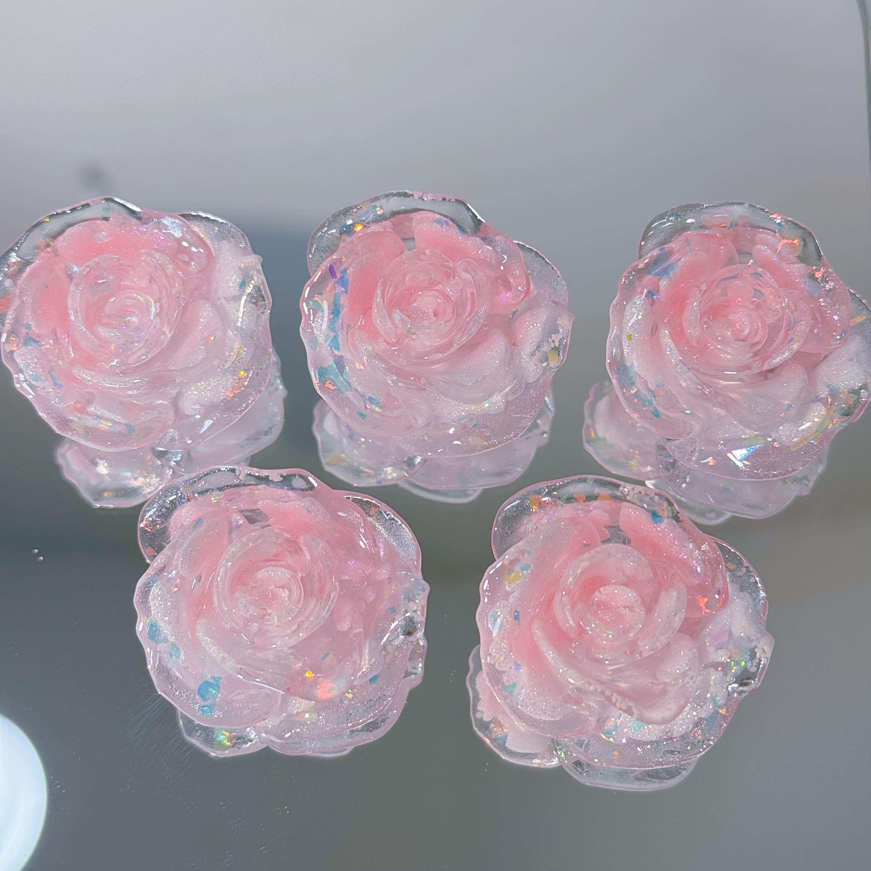 折纸玫瑰萤火虫悬浮花花做手工diy饰品配件