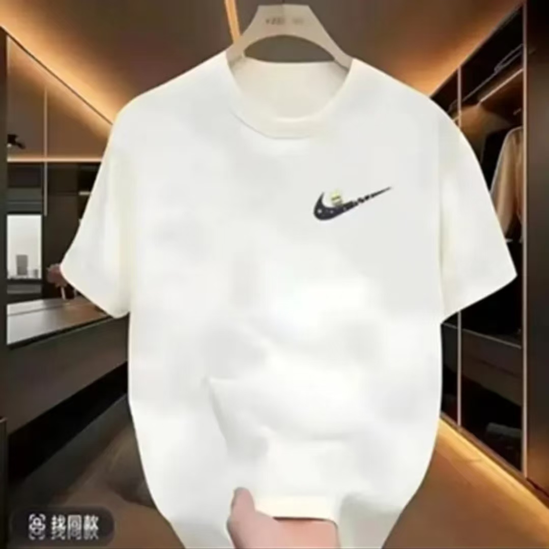 夏季纯棉短袖印花美式宽松男士黑T恤半袖韩版情侣运动