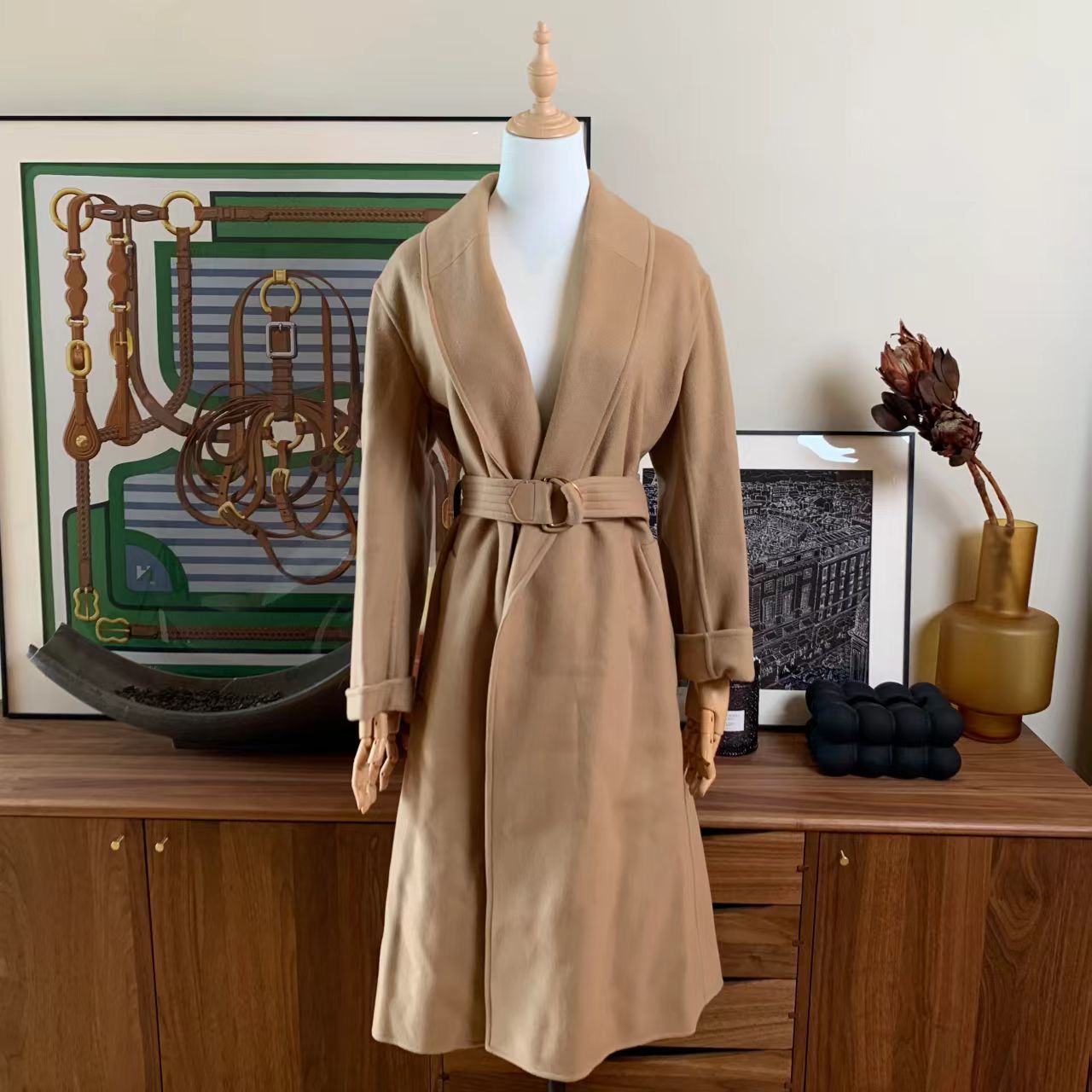 99新 LouisVuitton/路易威登 驼色大衣/68562902/12期/代卖服务