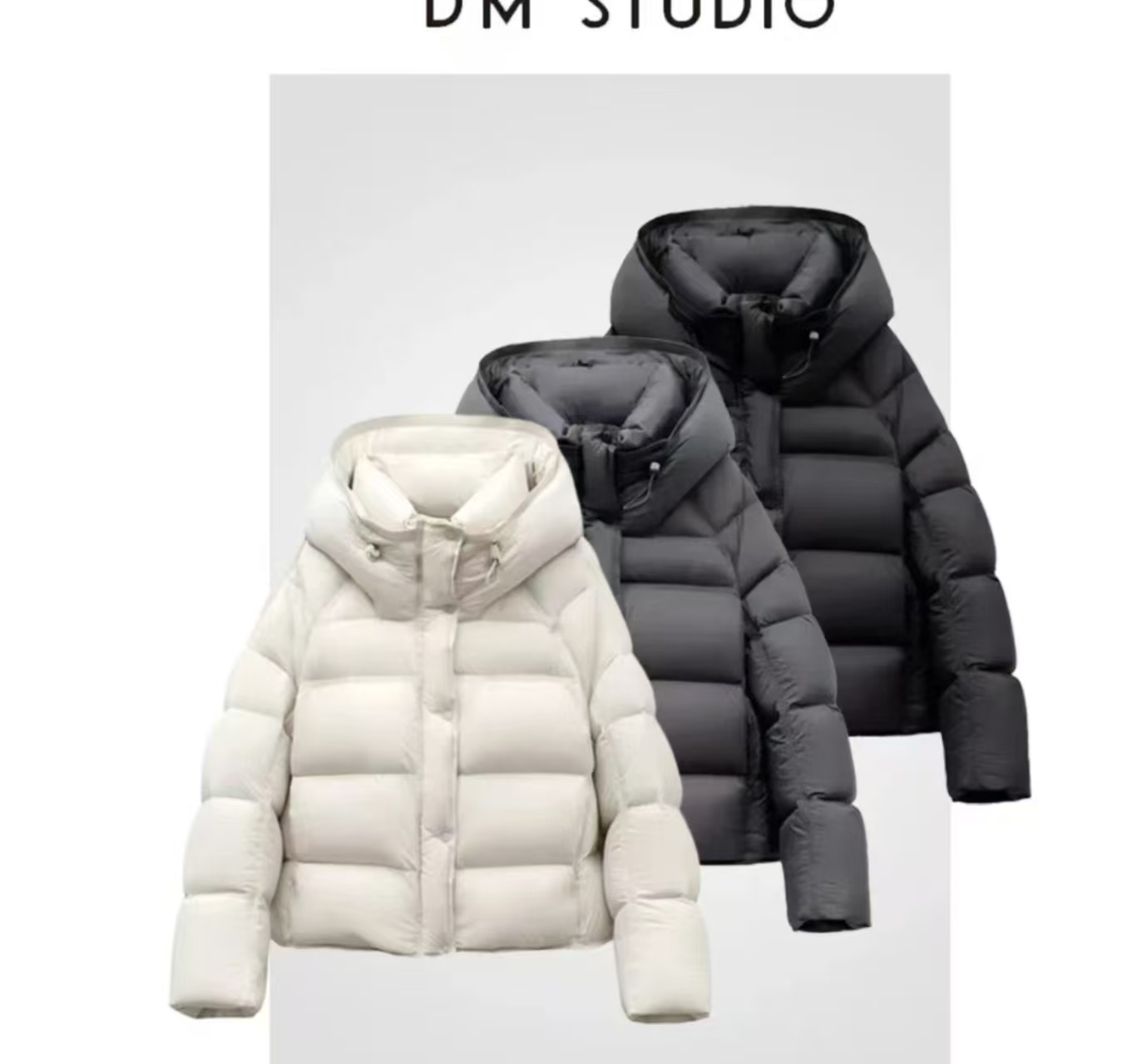 200-(90)puff!羽绒服气质连帽全网爆款外套云朵泡芙短款连帽羽绒