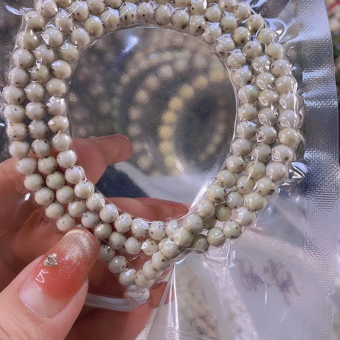 星月菩提吊坠石玉料骨瓷白双留白尺寸5