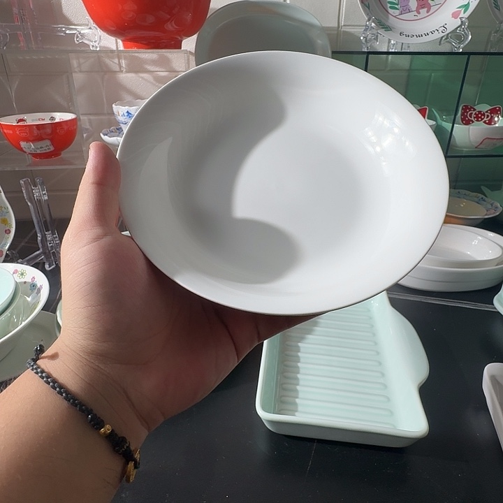 20cm汤盘（内白外粉）联盟陶瓷