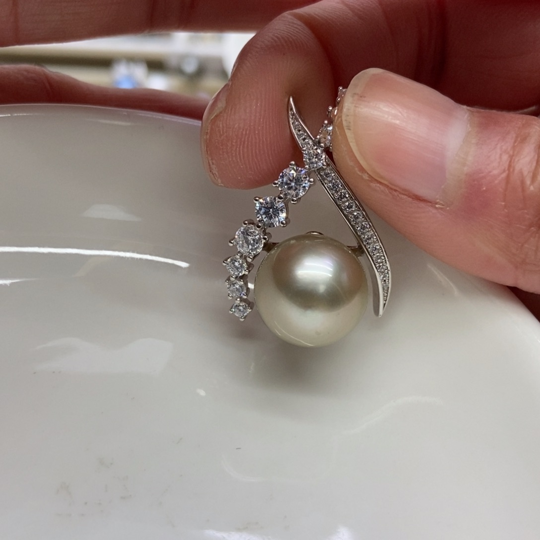 海水珍珠吊坠(不含链)银S925镶嵌