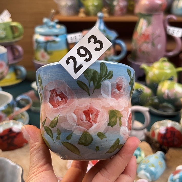 杯景德镇陶瓷手绘作品微瑕293