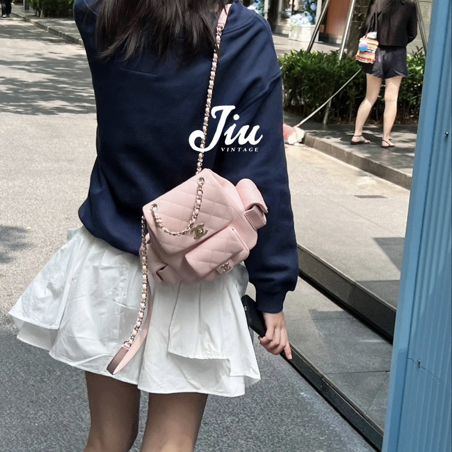 99新 Chanel/香奈儿 23k 粉色 duma 包小号双肩包 CG14-0164
