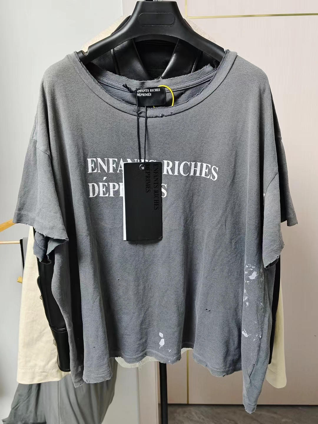 全新未使用  XL码 EnfantsRichesDeprimes24SS erd泼墨标语短袖