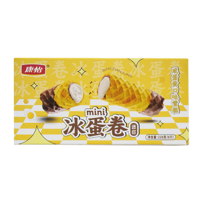 康怡 迷你冰蛋卷咸蛋黄口味雪糕6支 228g/盒
