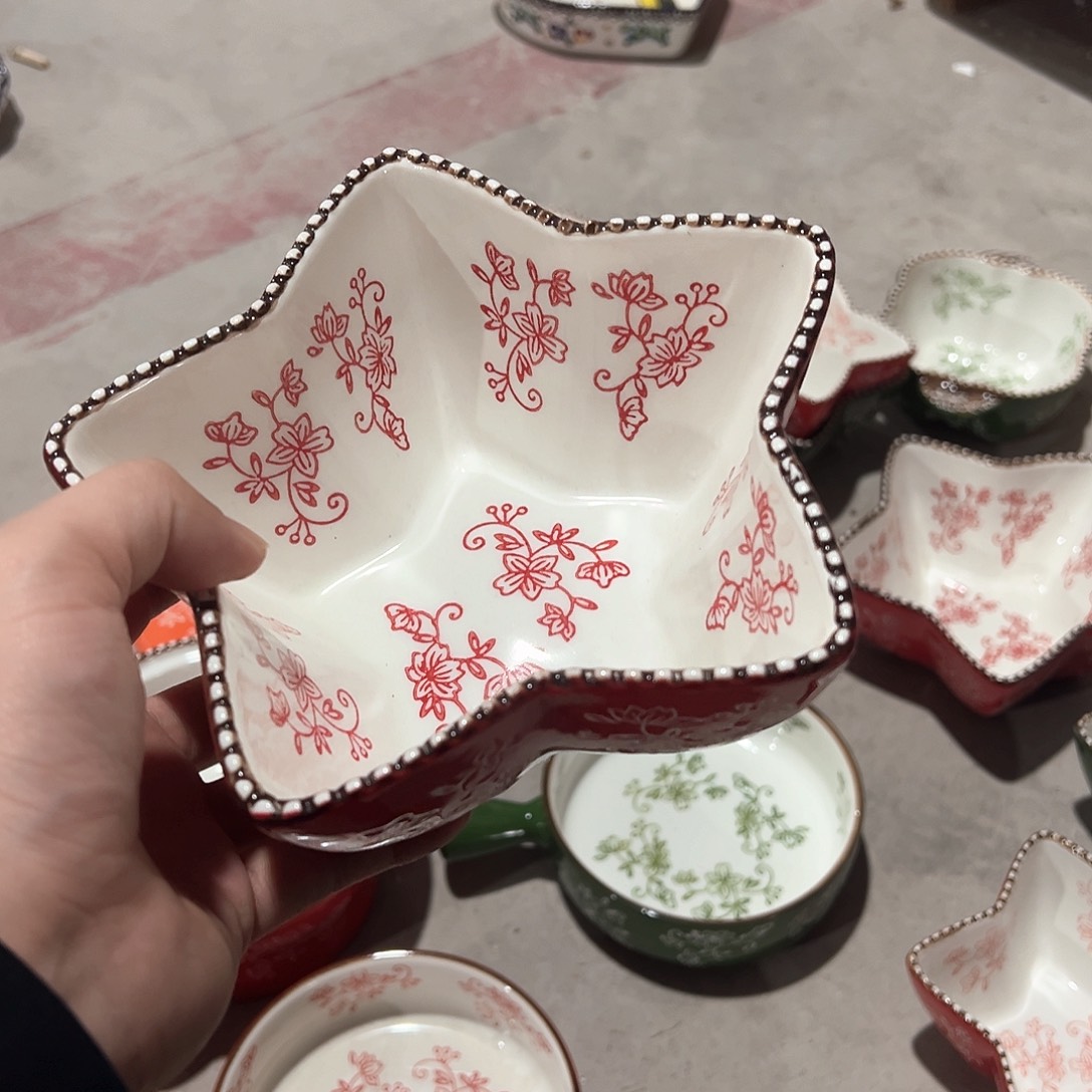 陶瓷 微 Temp大号星星碗 红色