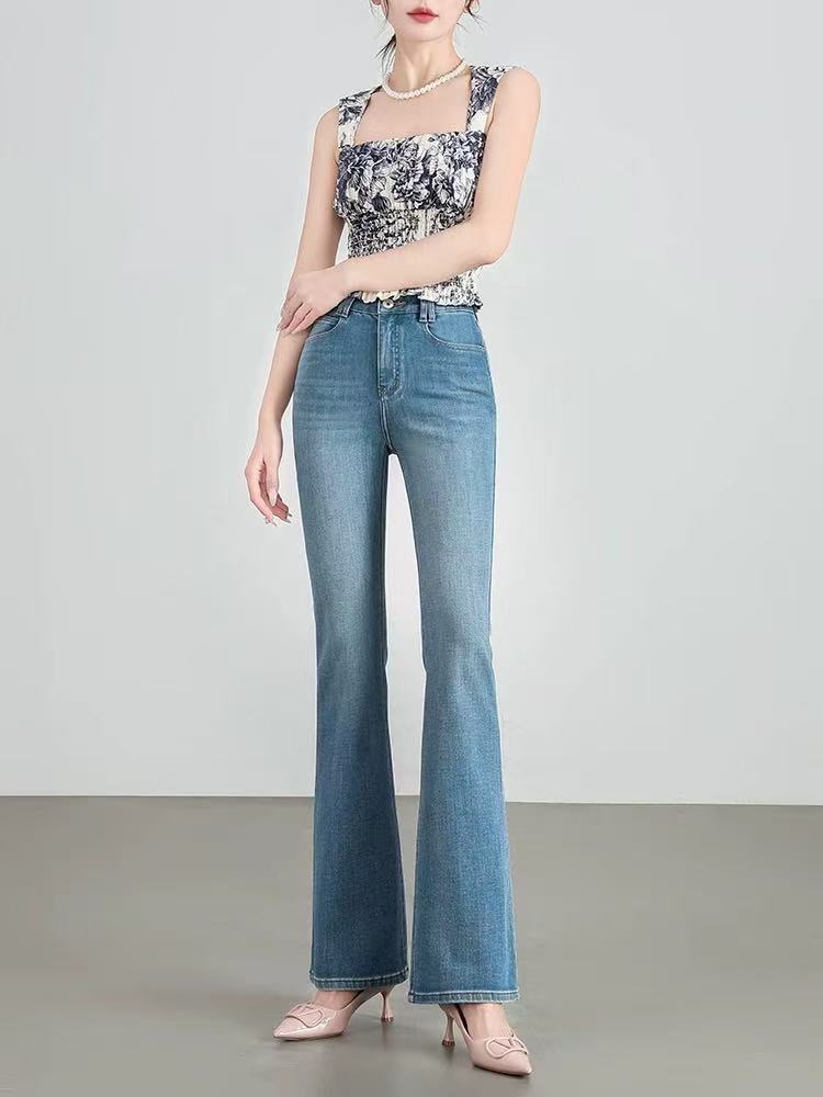 【高端女牛仔清货】秋冬显瘦窄版直筒阔腿女牛仔裤（按编号拍）001