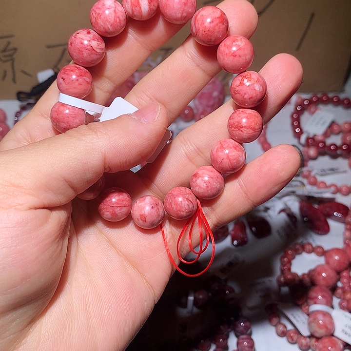 天然辰砂原石手串