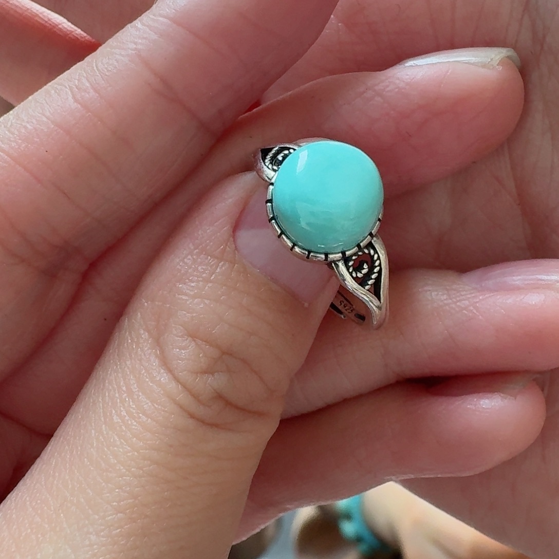 绿松石珠宝奇石银S925镶嵌