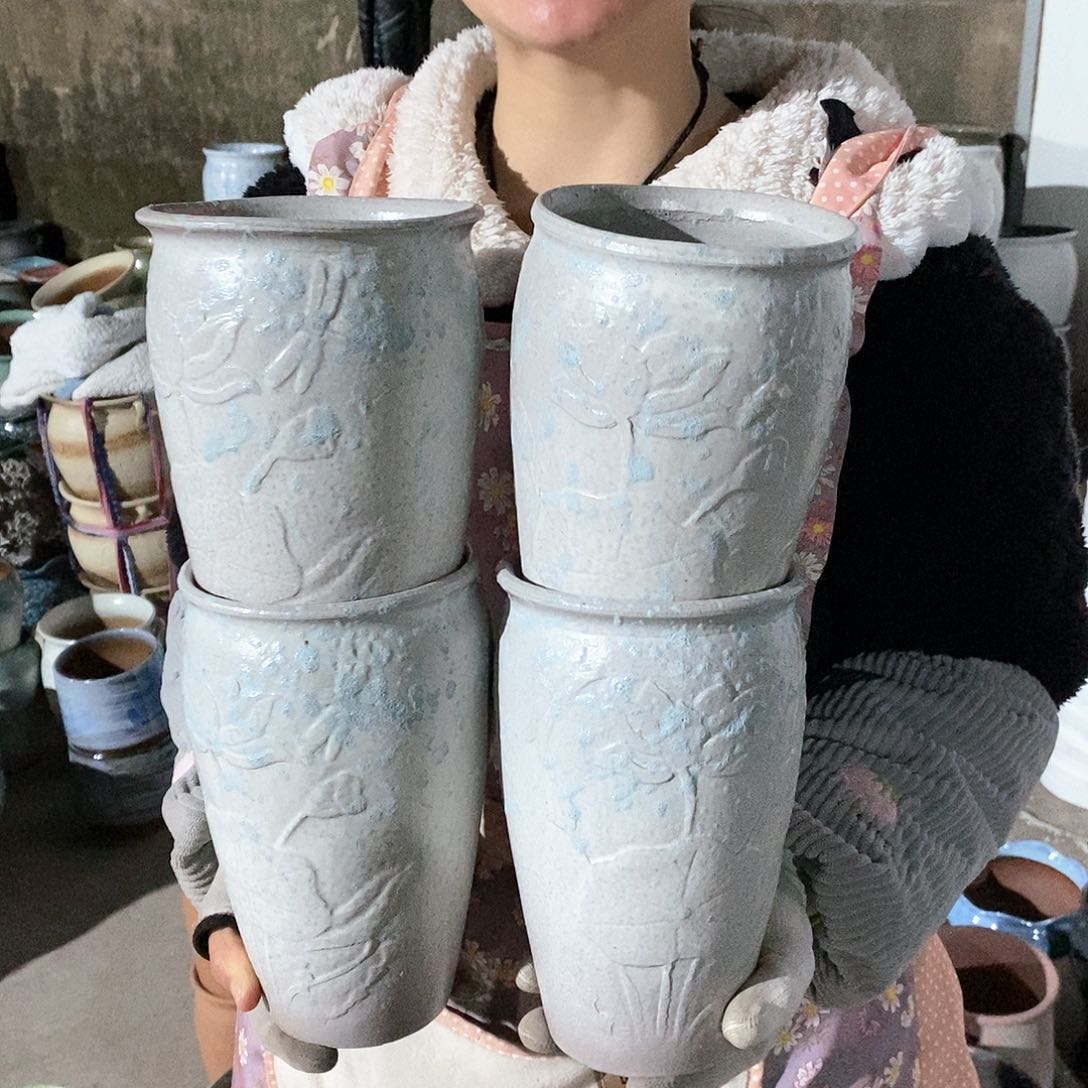 紫砂花盆瑕疵口12高20