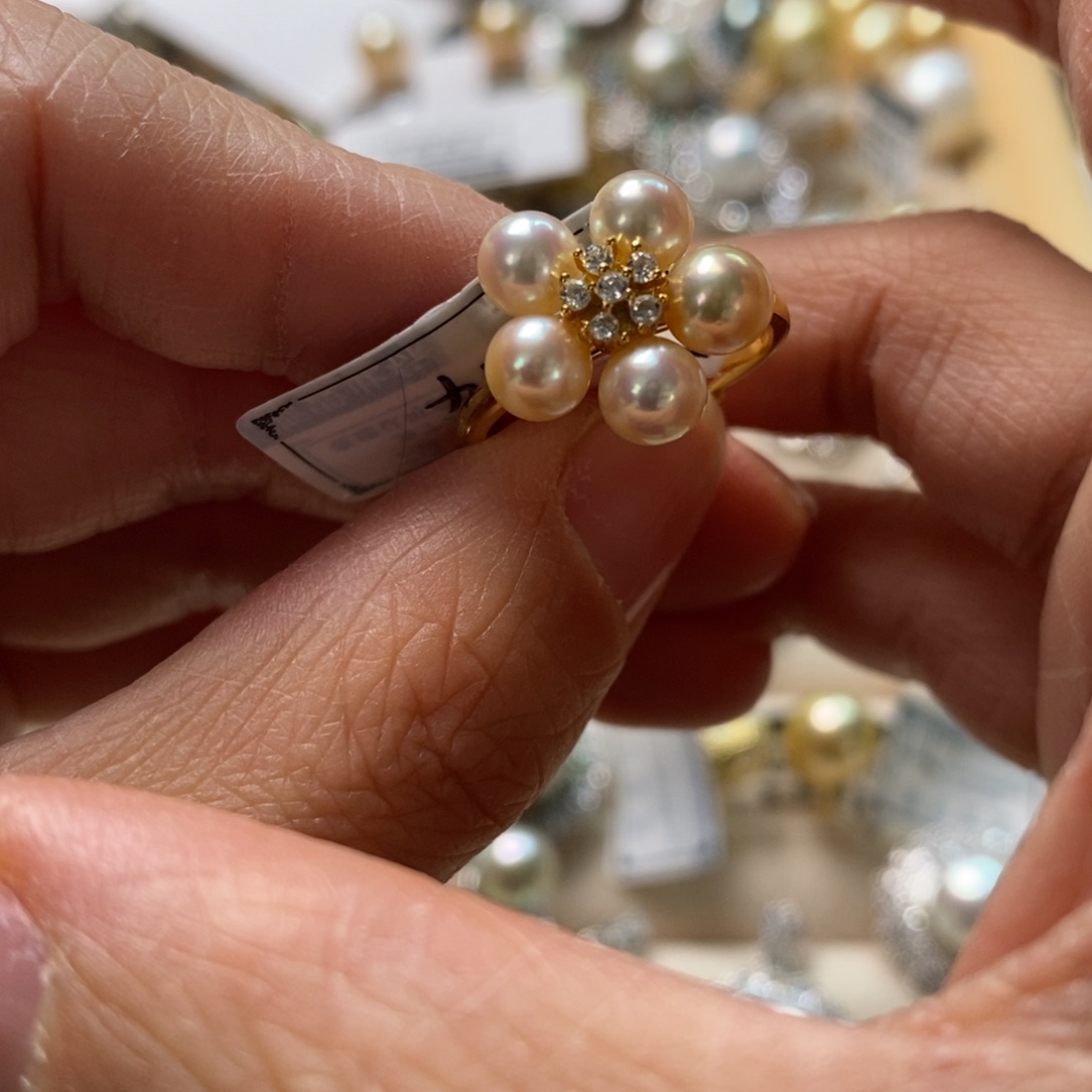 海水珍珠戒指银S925镶嵌