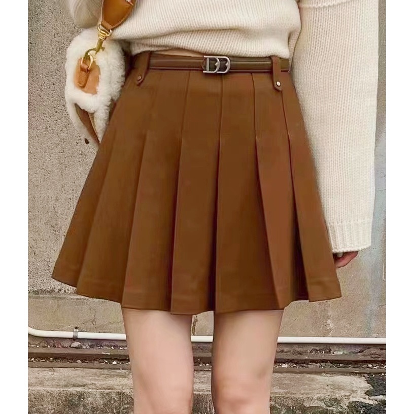 【晨浠定制】新款时尚轻奢百搭百褶半裙（不配腰带）16130