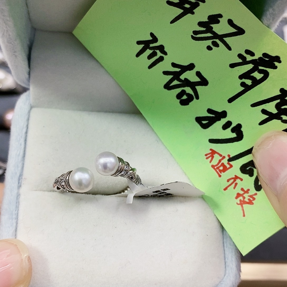 淡水珍珠戒指银S925镶嵌