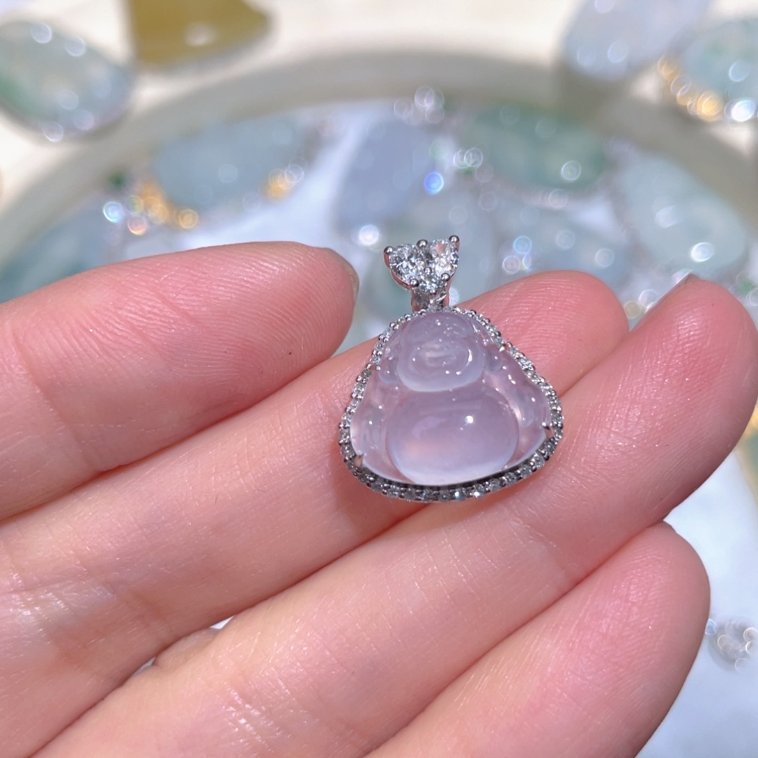 翡翠颈饰18K金镶嵌翡翠