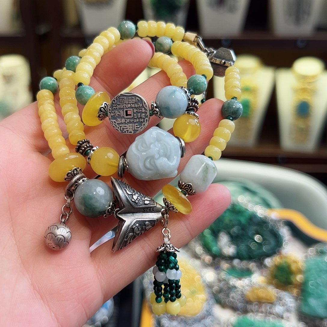 琥珀手链未镶嵌手链