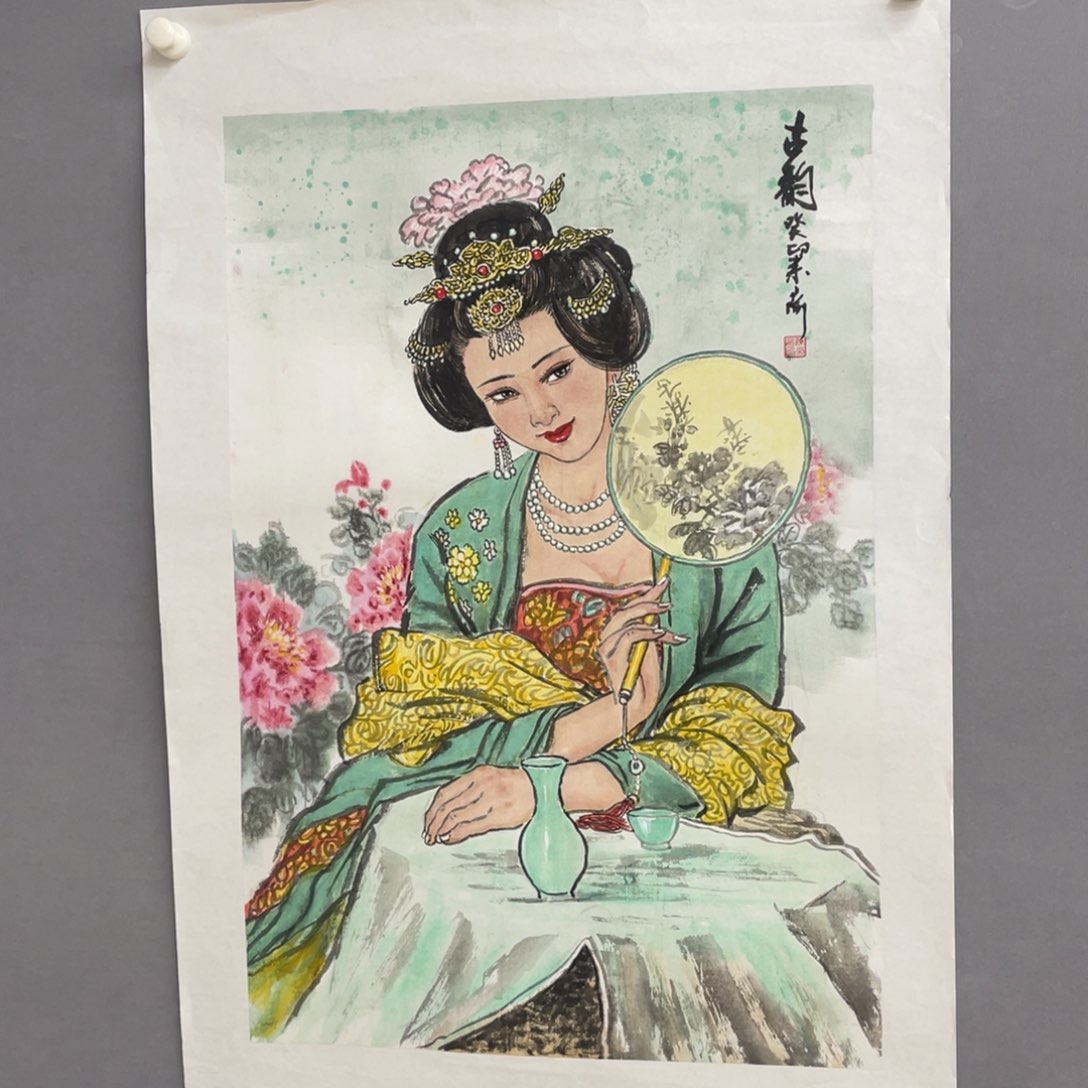 国画艺术家真人手绘