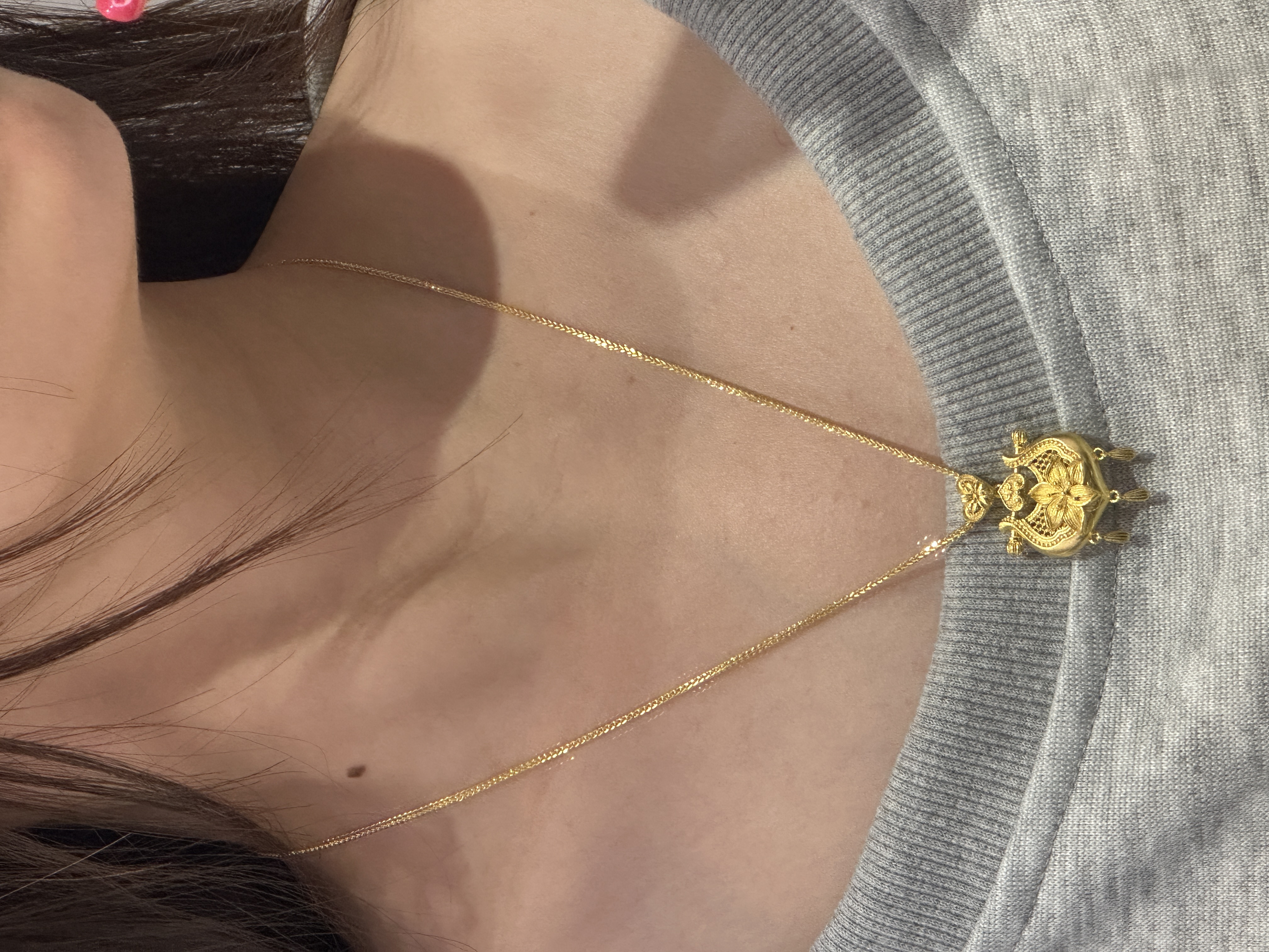 吊坠足银 【福家百合如意锁】2025爆款时尚百搭花丝灵动古法锁包