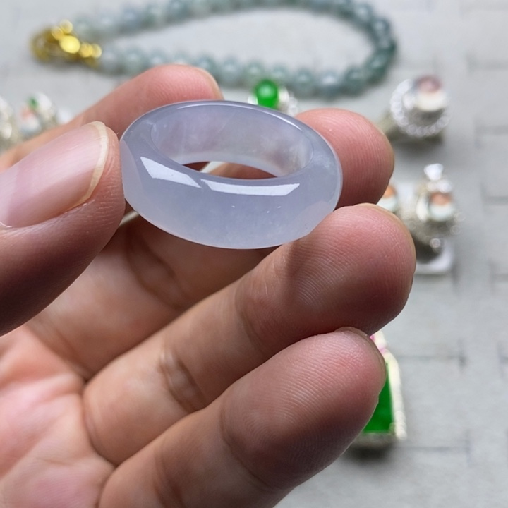 未镶嵌定制翡翠正冰紫19.2mm