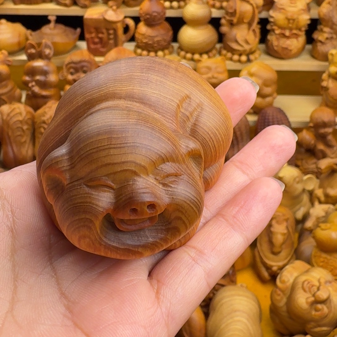 朱***珠柏木（崖柏）崖柏一对小猪，一物一拍