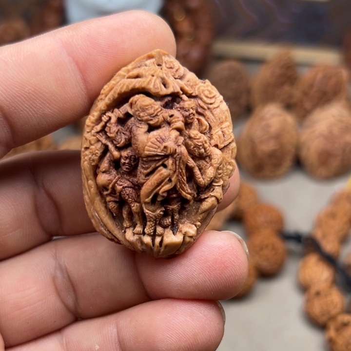 桃核手串桃核雕刻钟魁单粒