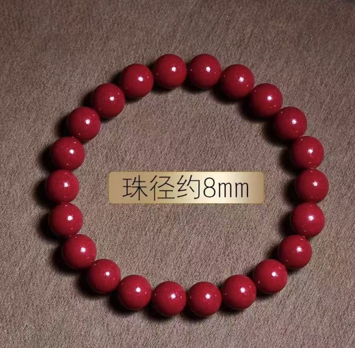 8mm朱砂紫金砂单圈素圈手链手串