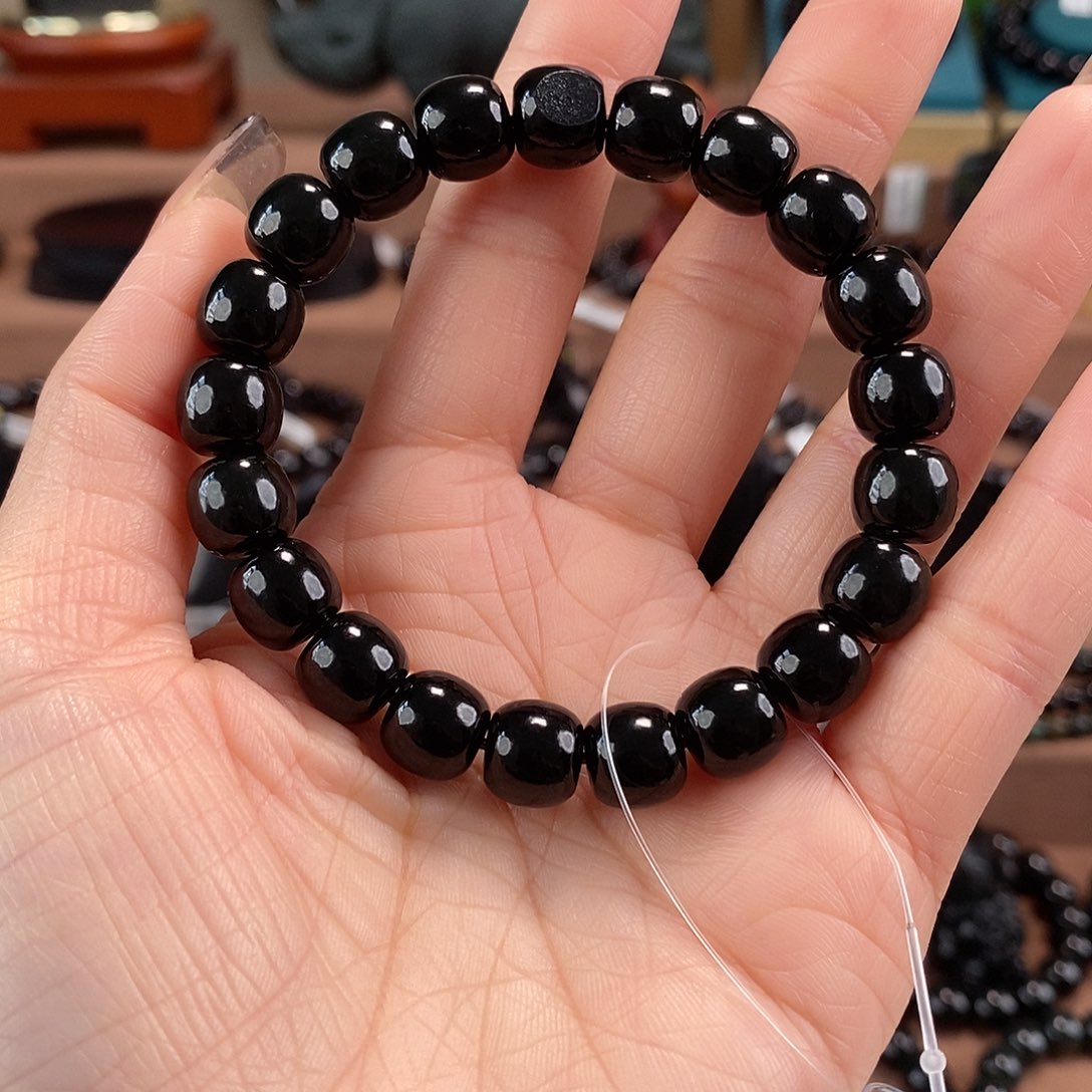 用***0和田玉未镶嵌手链10特黑