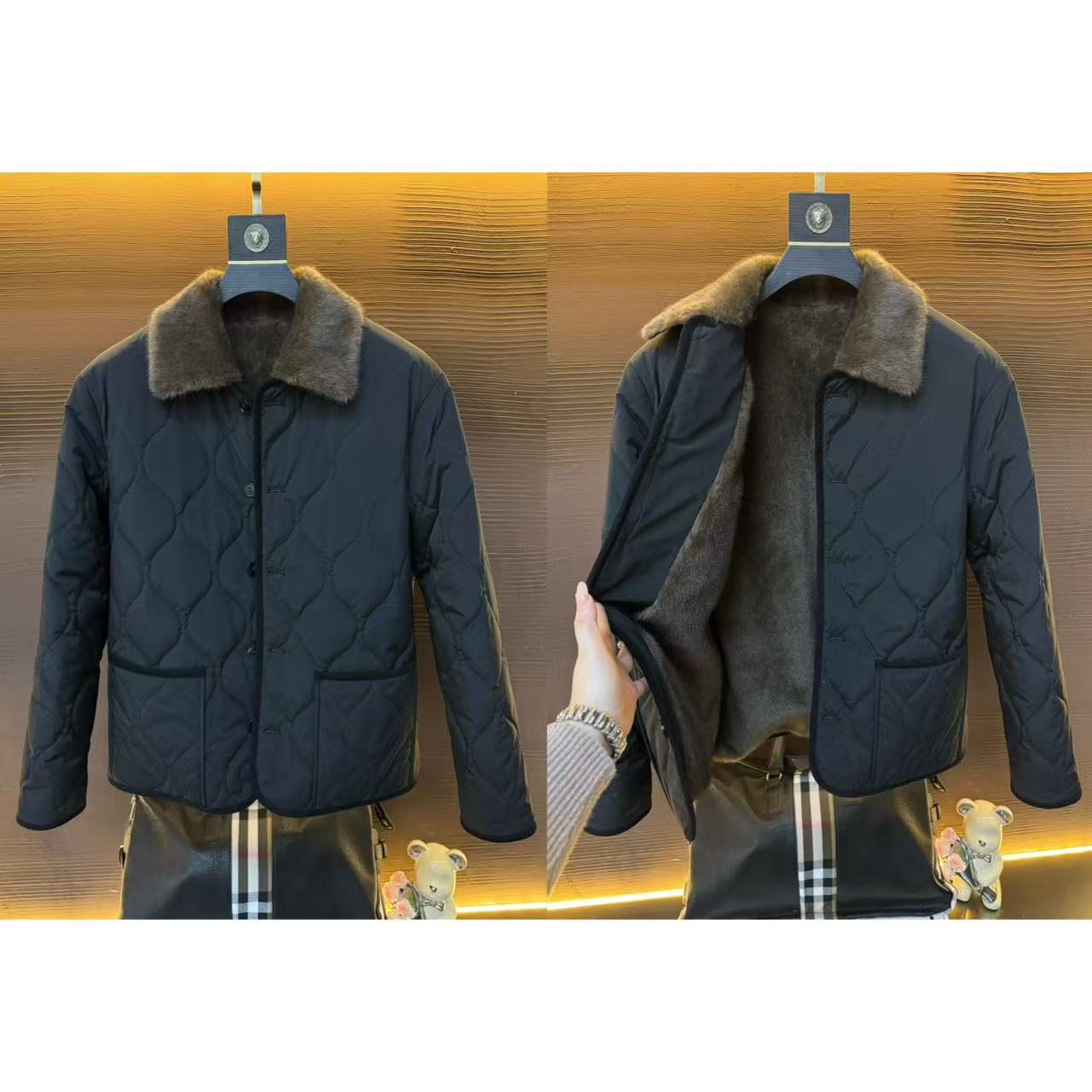 【C36138】【天宇】秋冬新款毛领翻领时尚百搭夹棉棉服外套