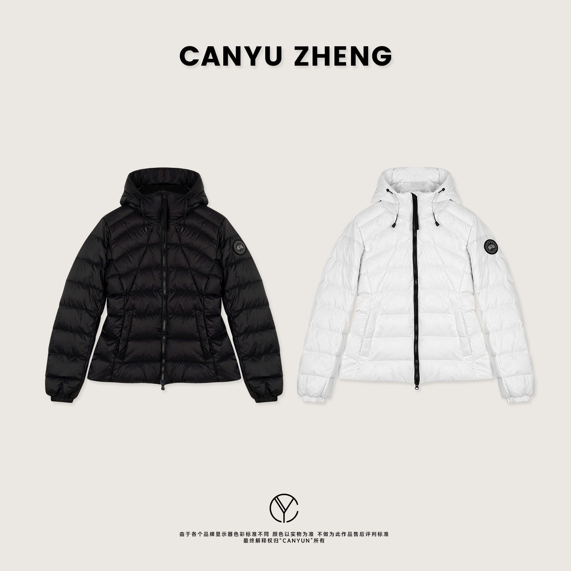 CANYU “寒冬系列” 90白鹅绒 微收腰 连帽羽绒服外套