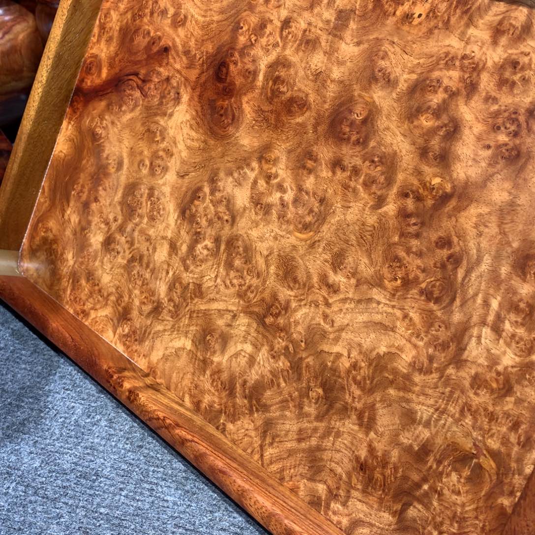 一***秒木缅甸花梨木瘤疤大托盘