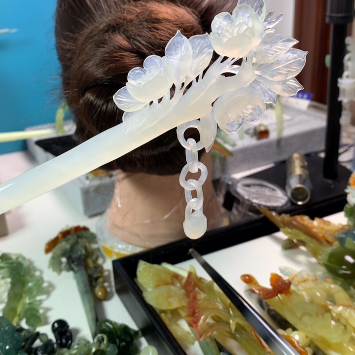 蛇纹石玉发簪未镶嵌