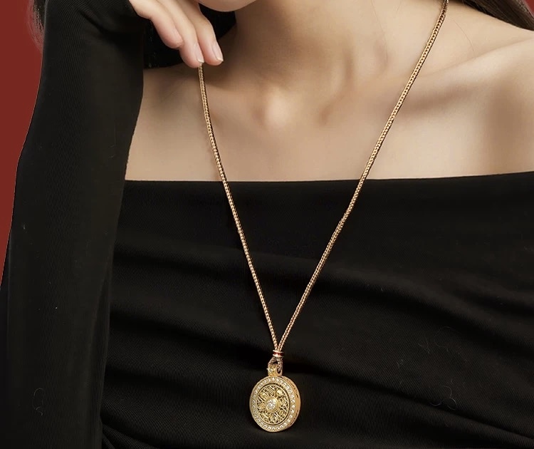 【直播专属】金色服装配饰民族风八宝罗盘 服配