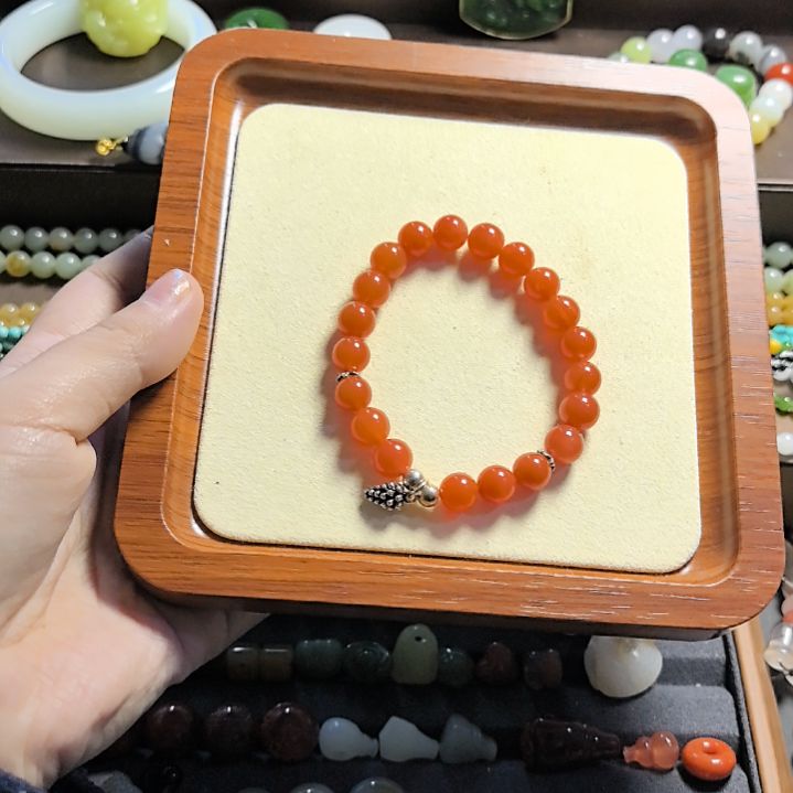 南红玛瑙手链合金