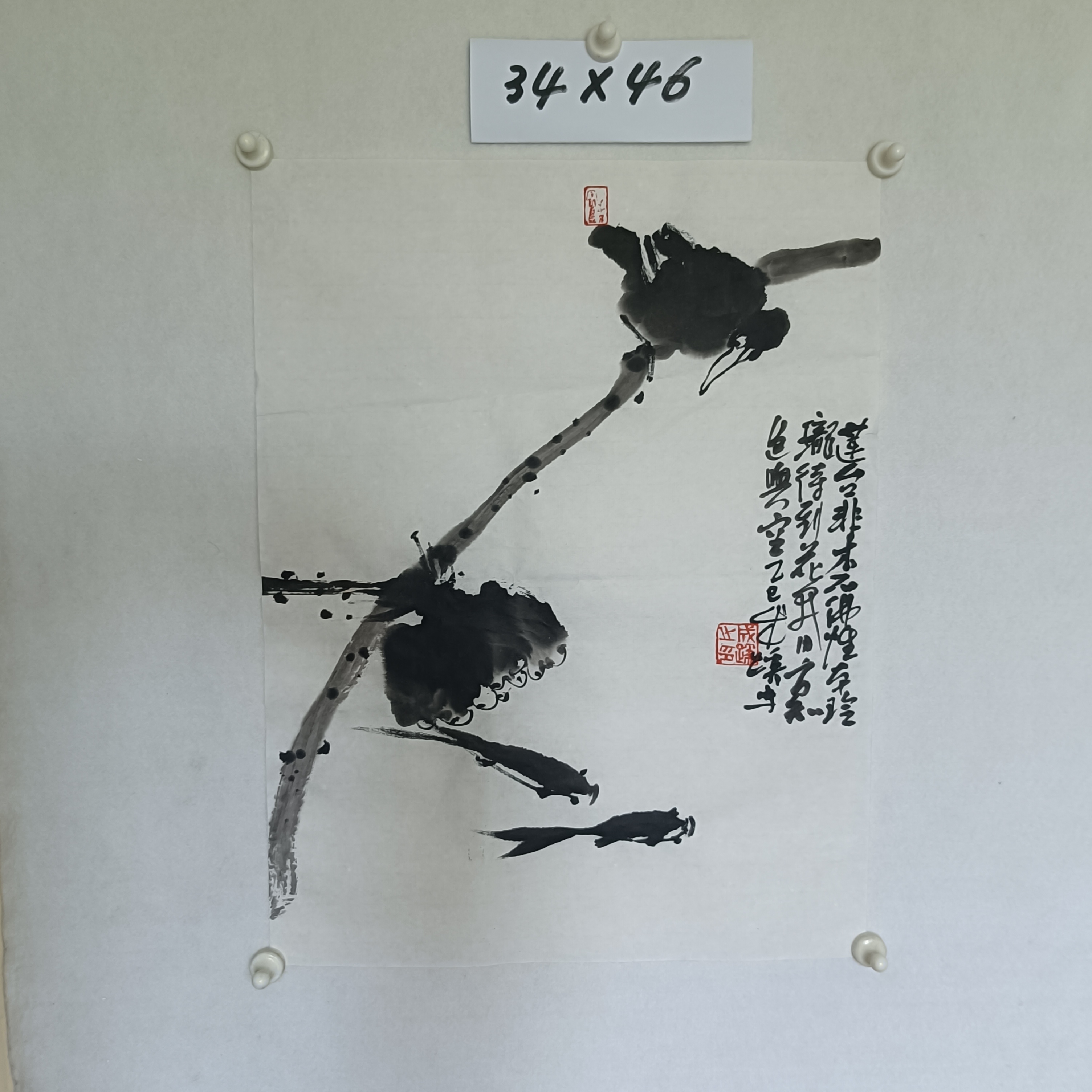 成蹊老师禅意水墨大写意34X46软片未裱