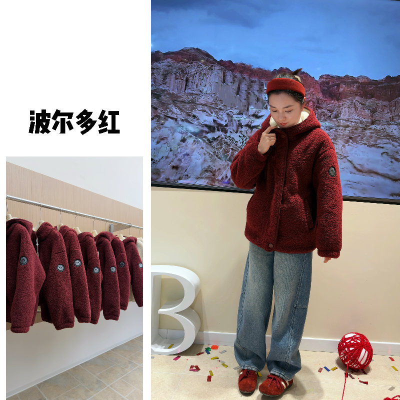 8090正品小火炉二号连帽加厚男女款2025新冬季摇粒绒棉袄NJ-25158