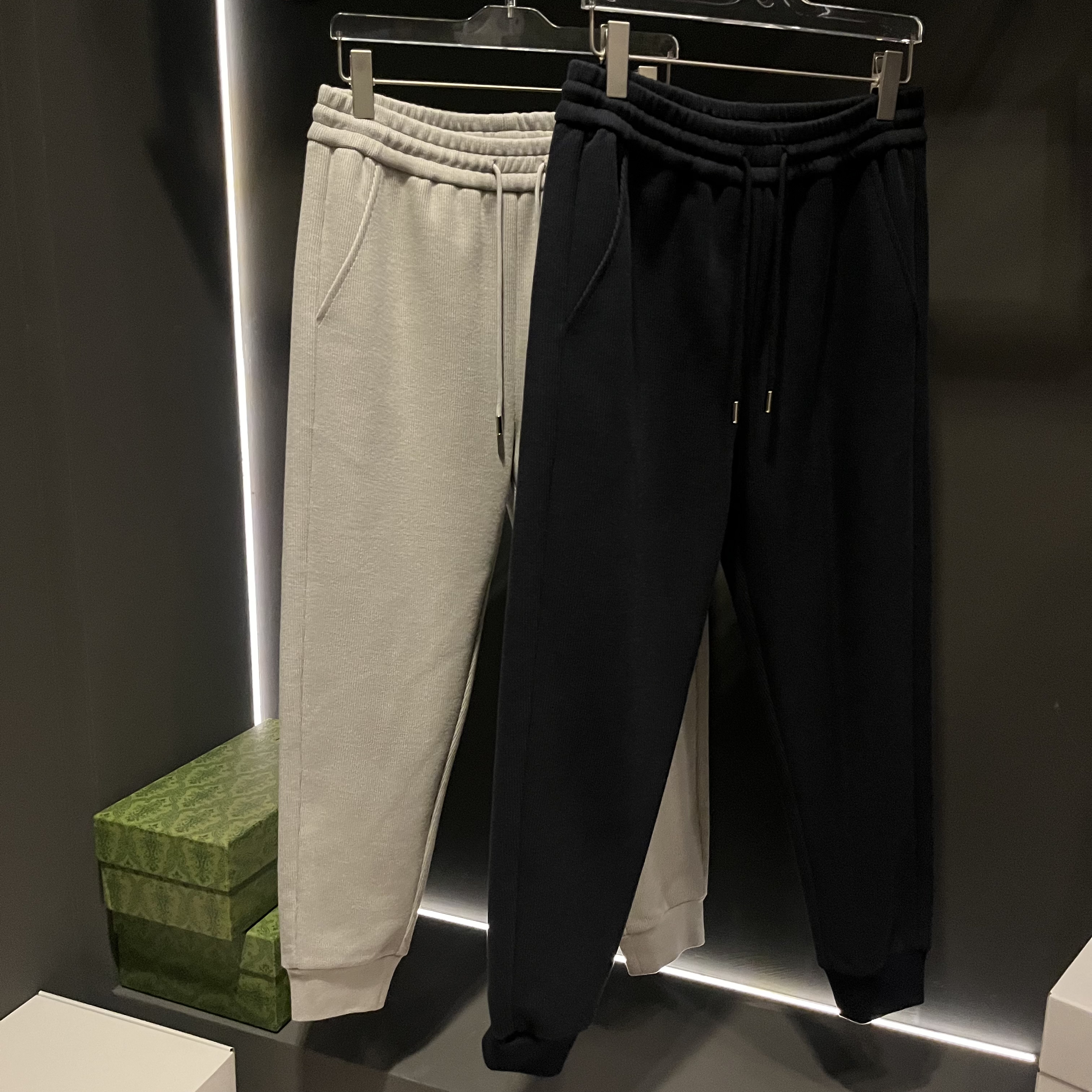 【饭饭L-YT016-1卫裤】秋冬款男装设计师高定男装长裤宽松束脚纯色