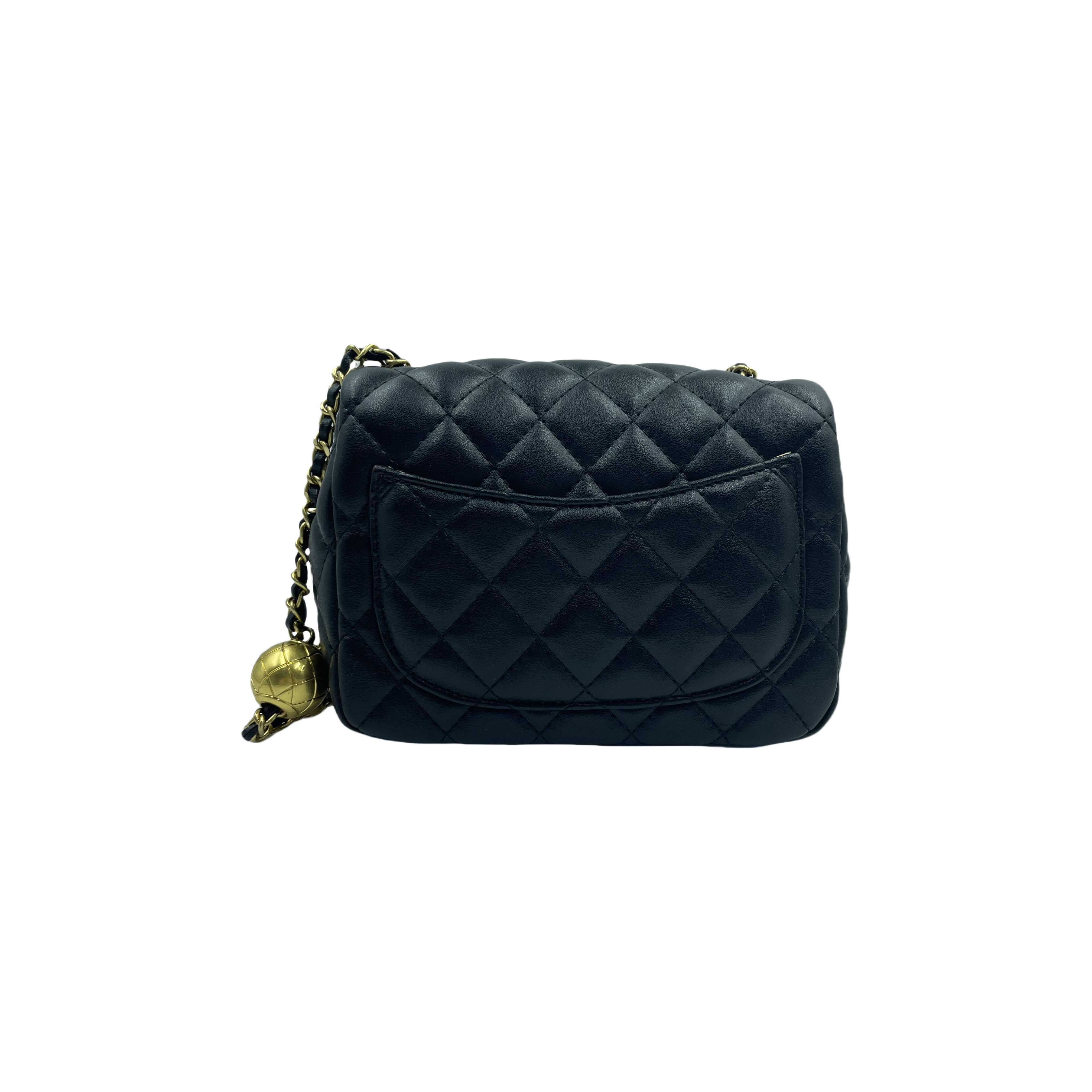 LQ-经典爆款【小香风菱格小金球】黑色18cm-10398