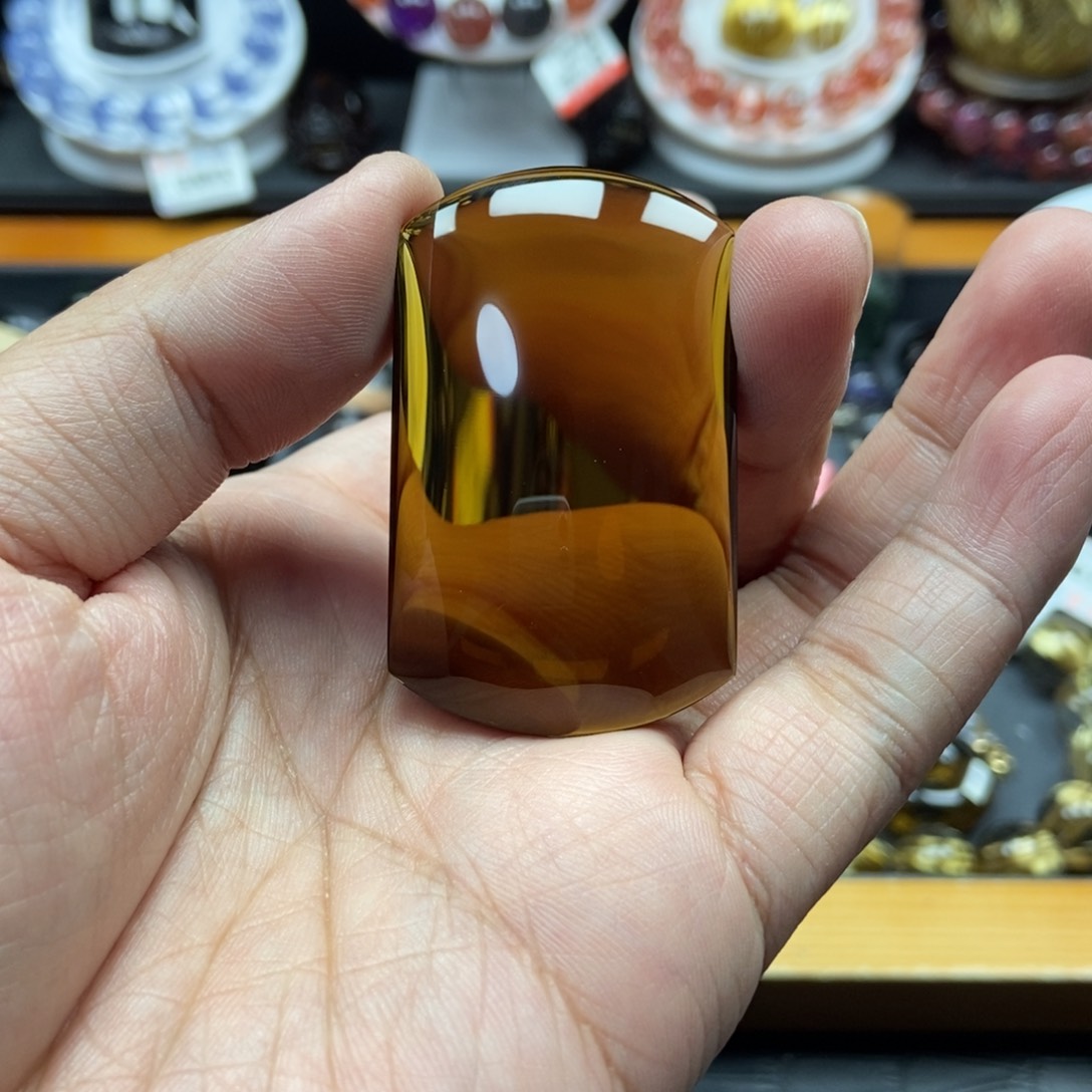 水晶黄水晶无事牌吊坠未镶嵌?**h