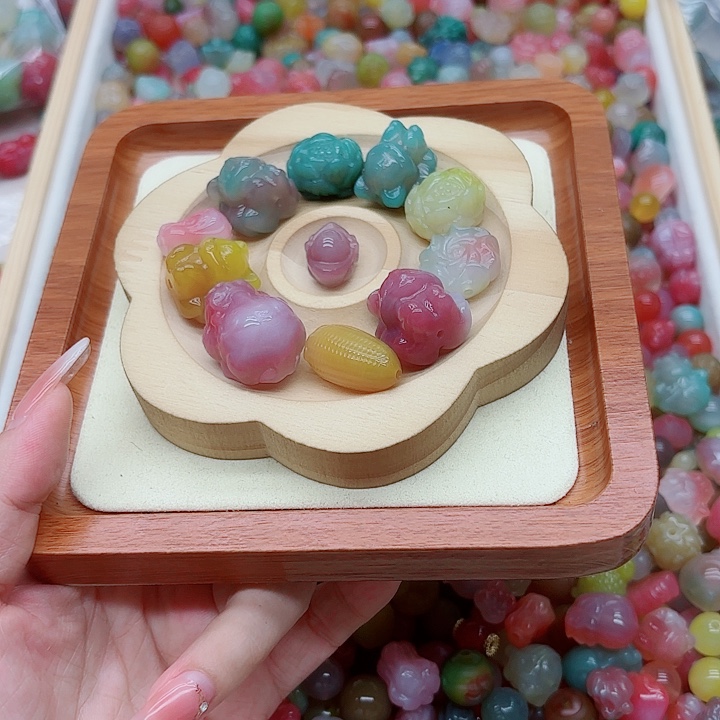 快***琳玛瑙/玉髓未镶嵌手链盐源29