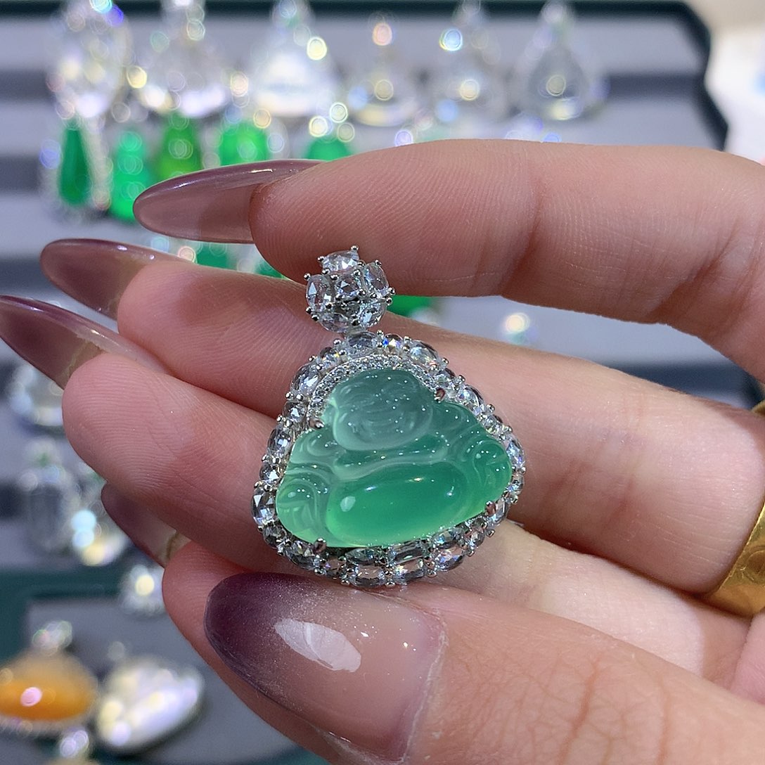 玛瑙/玉髓颈饰银S925镶嵌蓝*