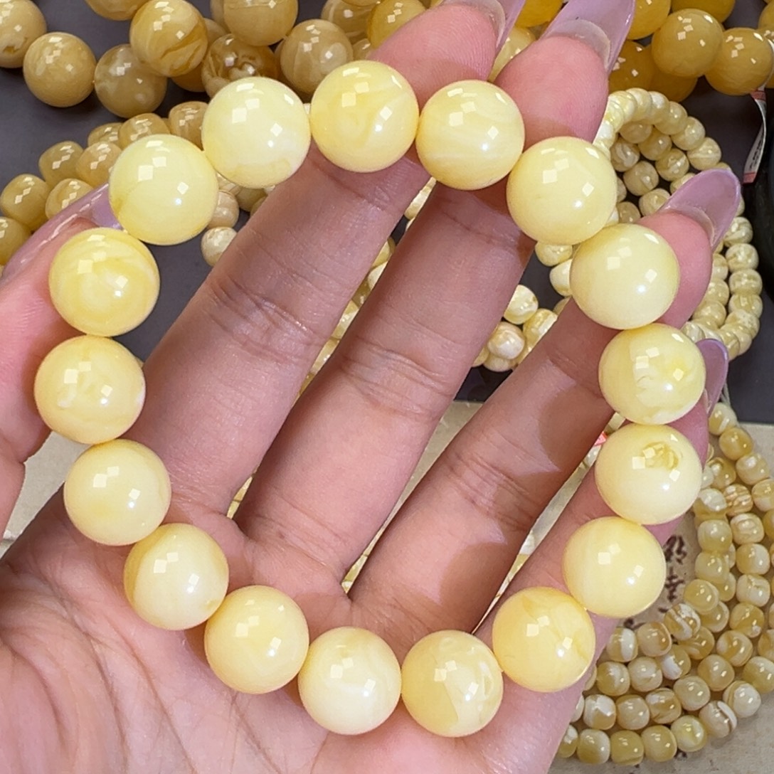 未镶嵌琥珀手链19.6白蜡