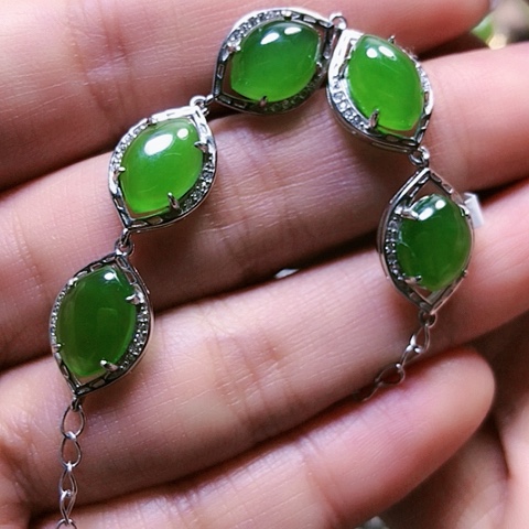 和田玉挂件银S925镶嵌小****